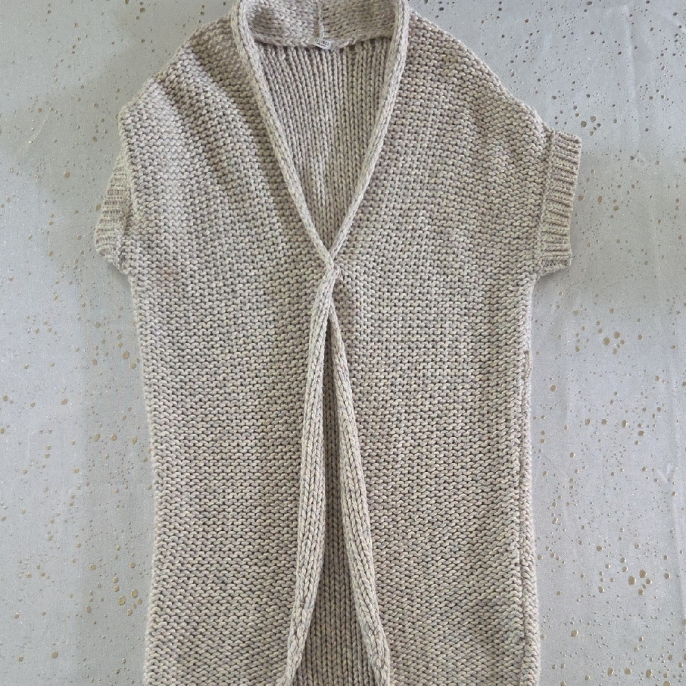 Peserico Cream Open-Front Knit Cardigan